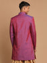Vastramay Men's Purple Angrakha Style Jute Royal Sherwani Only Top